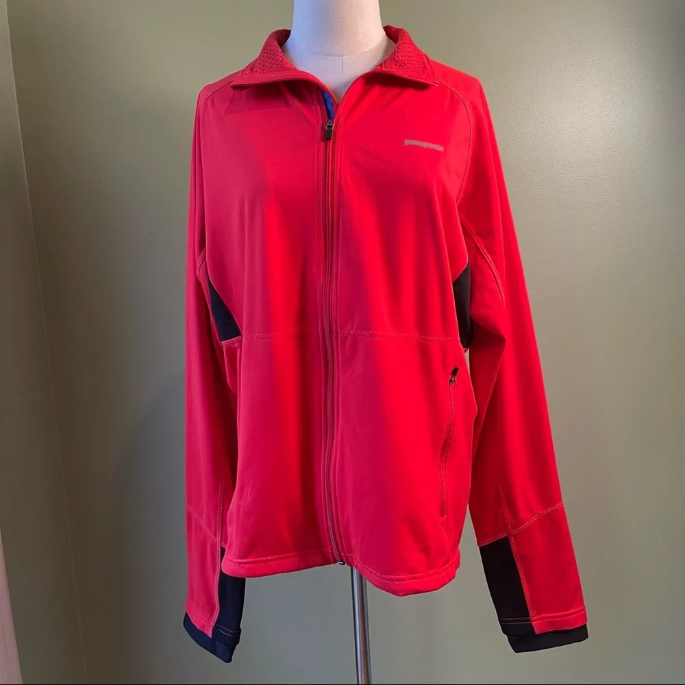 Patagonia Men’s Red Wind Shield Zip Front Jacket - Size Medium